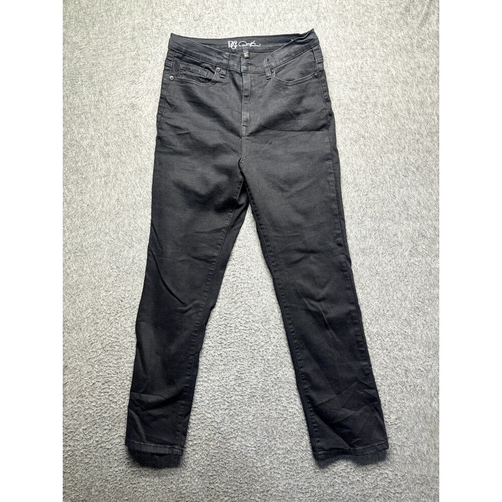DG2 by Diane Gilman Women’s Black Straight Jeans Size 10T – High Rise Denim